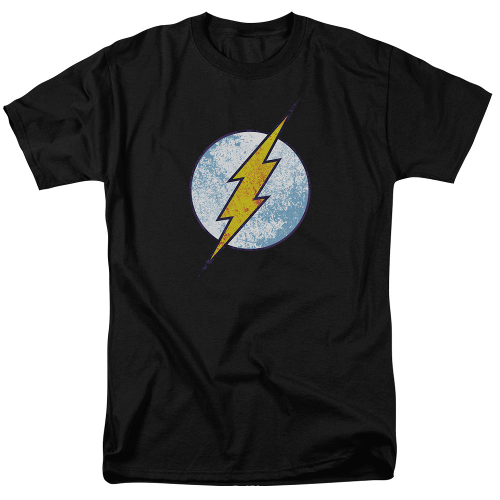 Dc Flash - Flash Neon Distress Logo - Short Sleeve Adult 18/1 - Black T-shirt