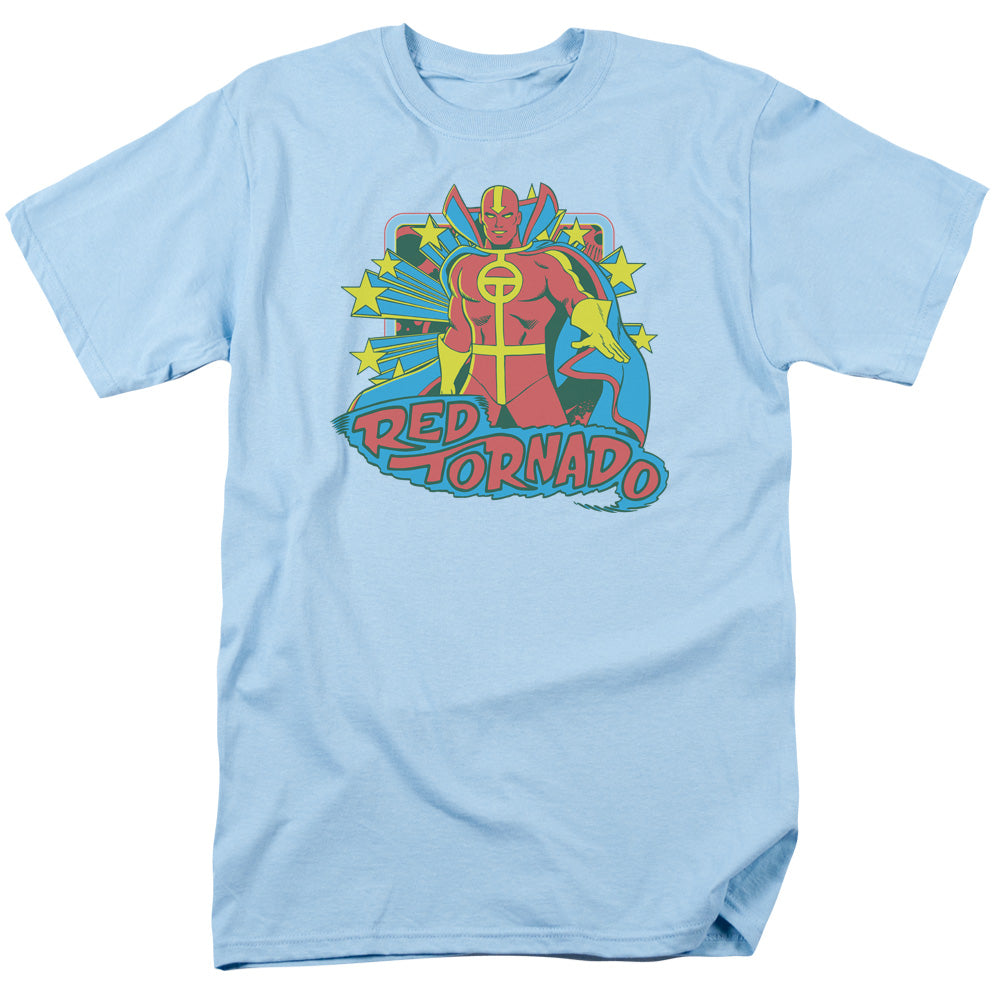 Dc - Red Tornado Stars - Short Sleeve Adult 18/1 - Light Blue T-shirt