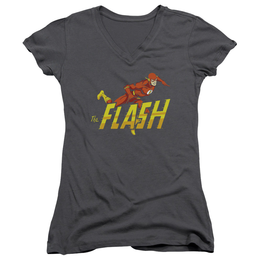 Dc Flash - 8 Bit Flash - Junior V-neck - Black