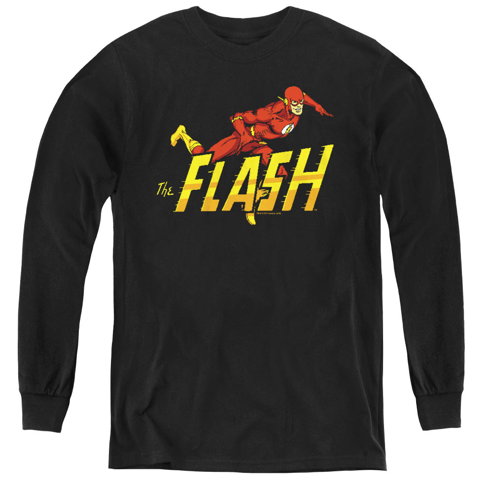 Dc Flash 8 Bit Flash - Youth Long Sleeve Tee - Black