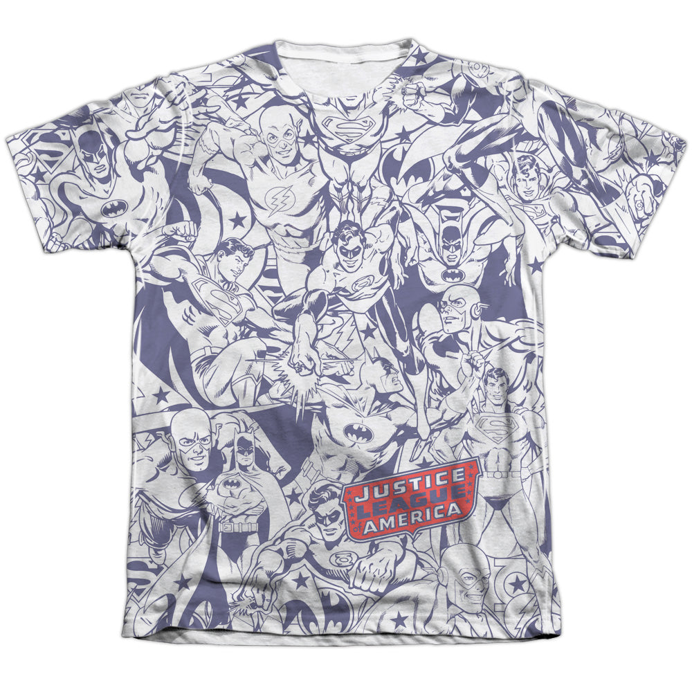 DC JUSTICE ALL AROUND - ADULT 65/35 POLY/COTTON S/S TEE - WHITE T-Shirt