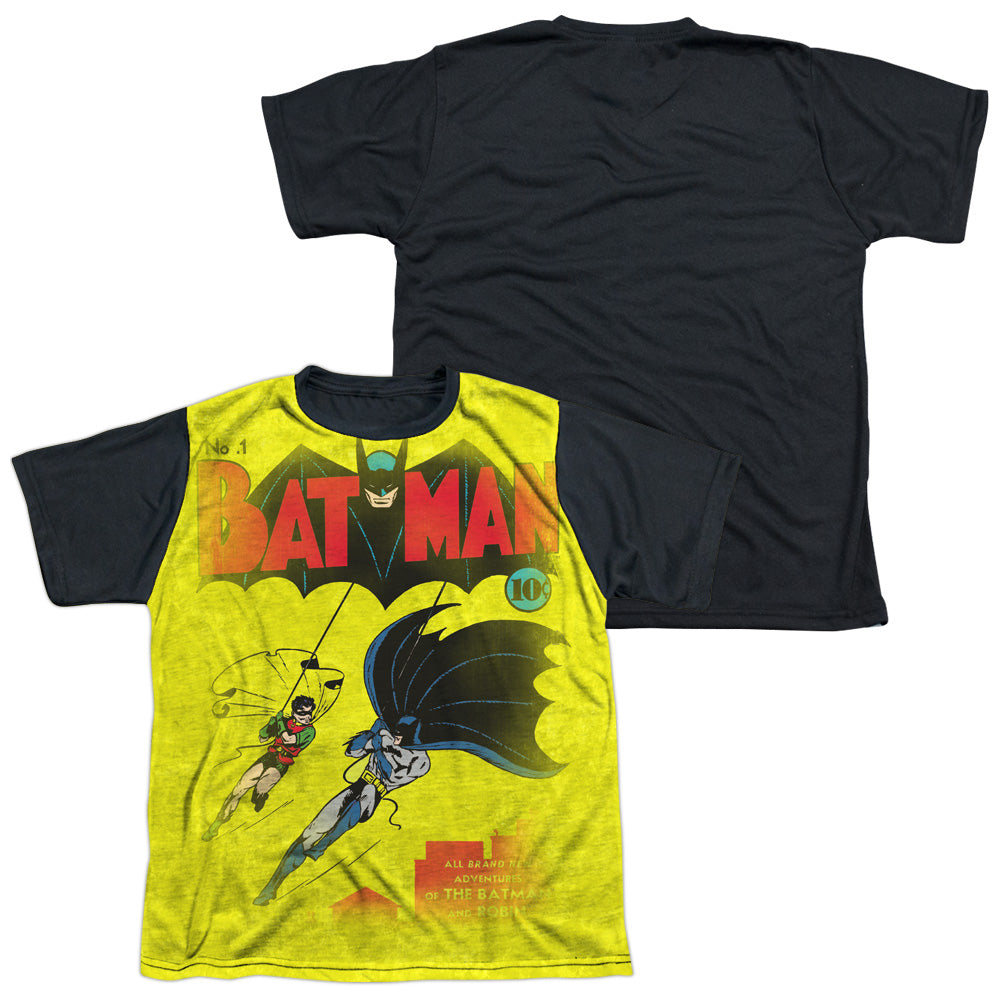 Dc - Batman Number One - Short Sleeve Youth White Front Black Back   - White T-shirt