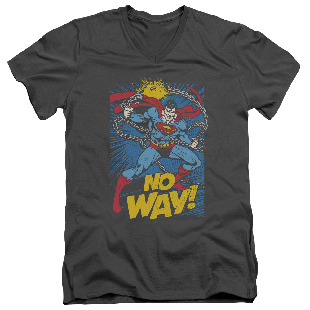 Dc - No Way - Short Sleeve Adult V-neck 30/1 - Charcoal T-shirt