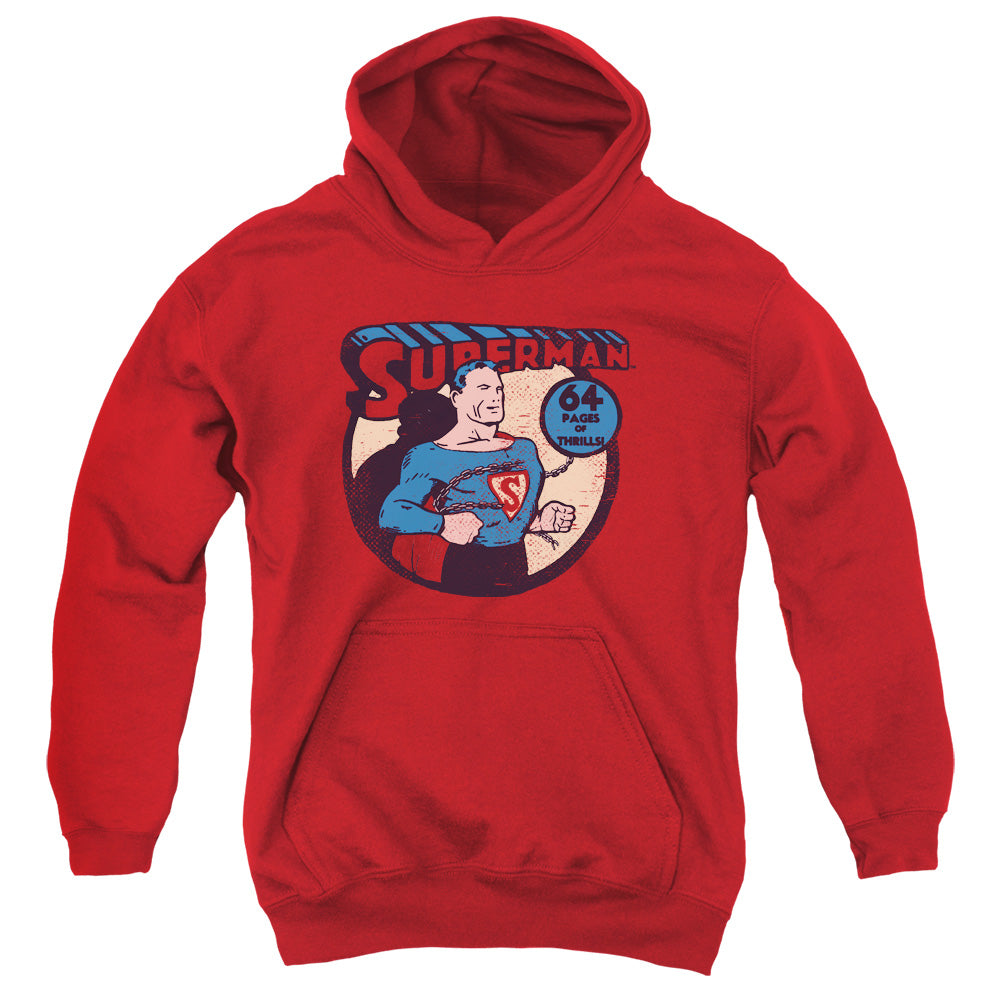 Dc - Superman 64 - Youth Pull-over Hoodie - Red