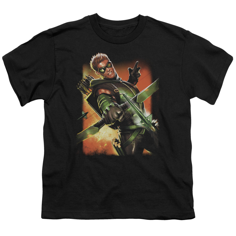 Jla - Green Arrow #1 - Short Sleeve Youth 18/1 - Black T-shirt