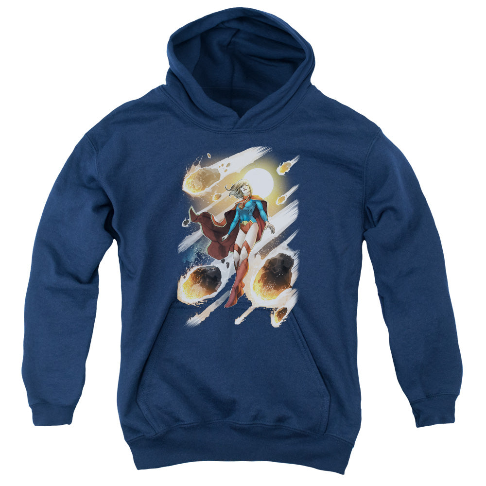 Jla - Supergirl #1 - Youth Pull-over Hoodie - Navy