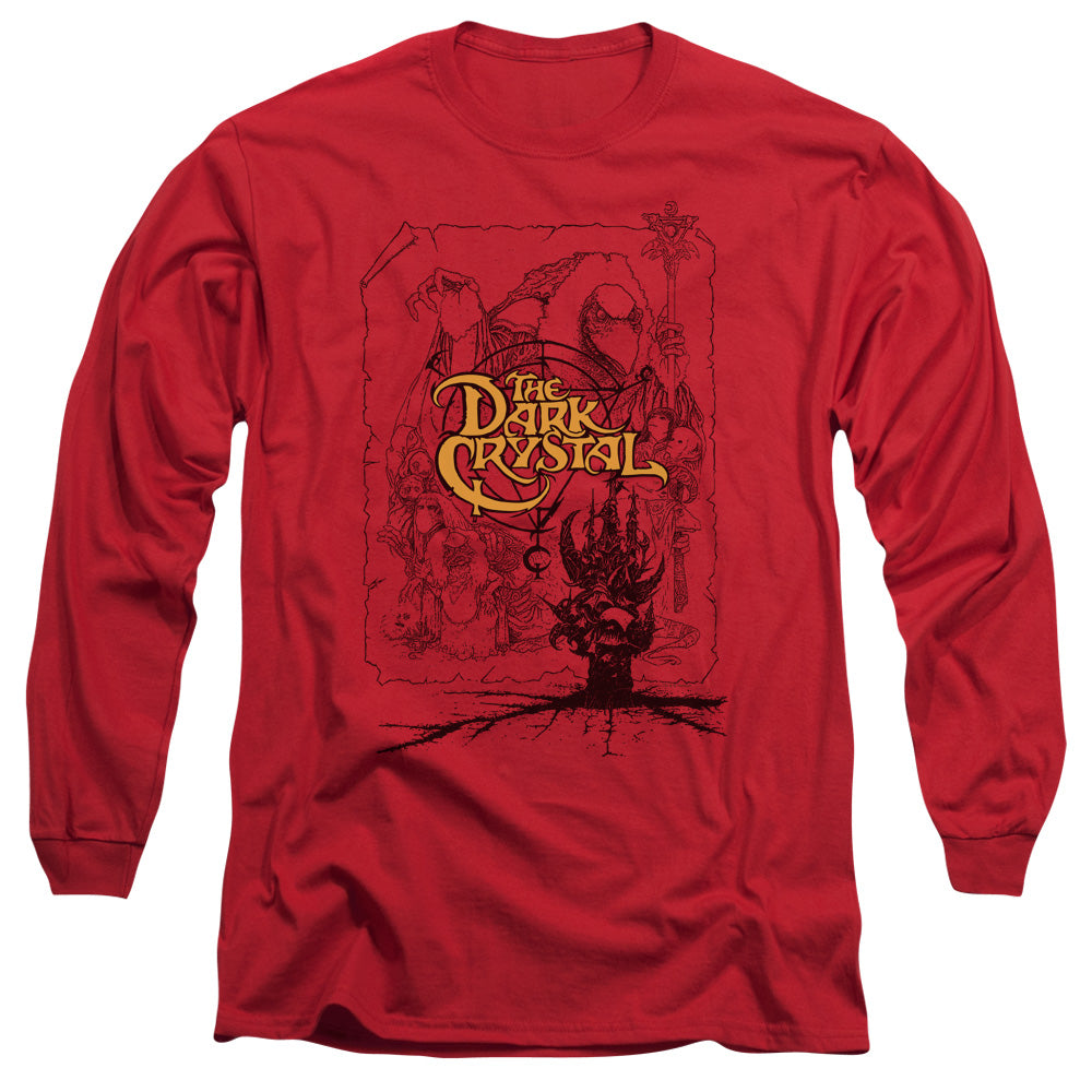 Dark Crystal - Poster Lines - Long Sleeve Adult 18/1 - Red T-shirt