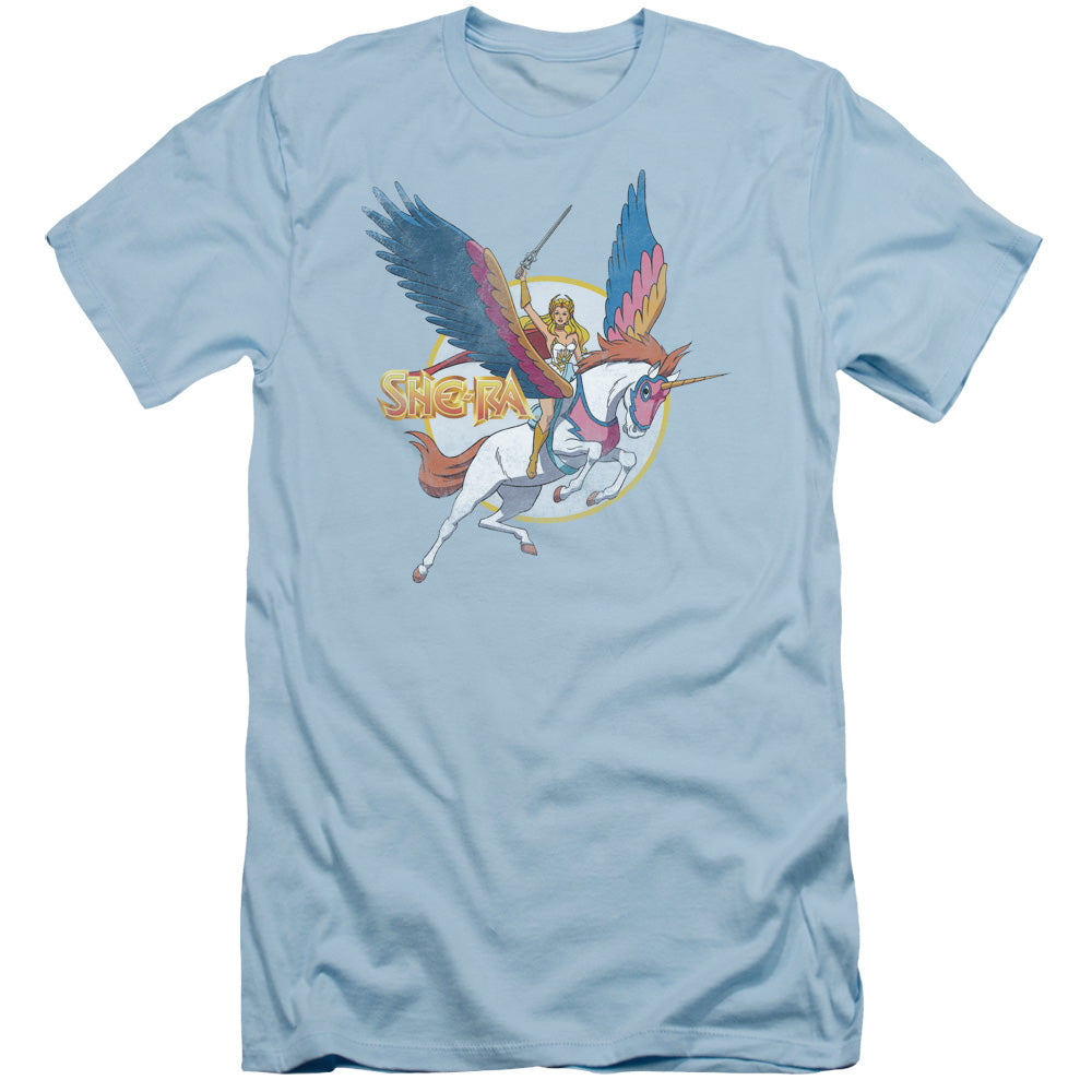 She Ra -  And Swiftwind - Short Sleeve Adult 30/1 - Light Blue T-shirt