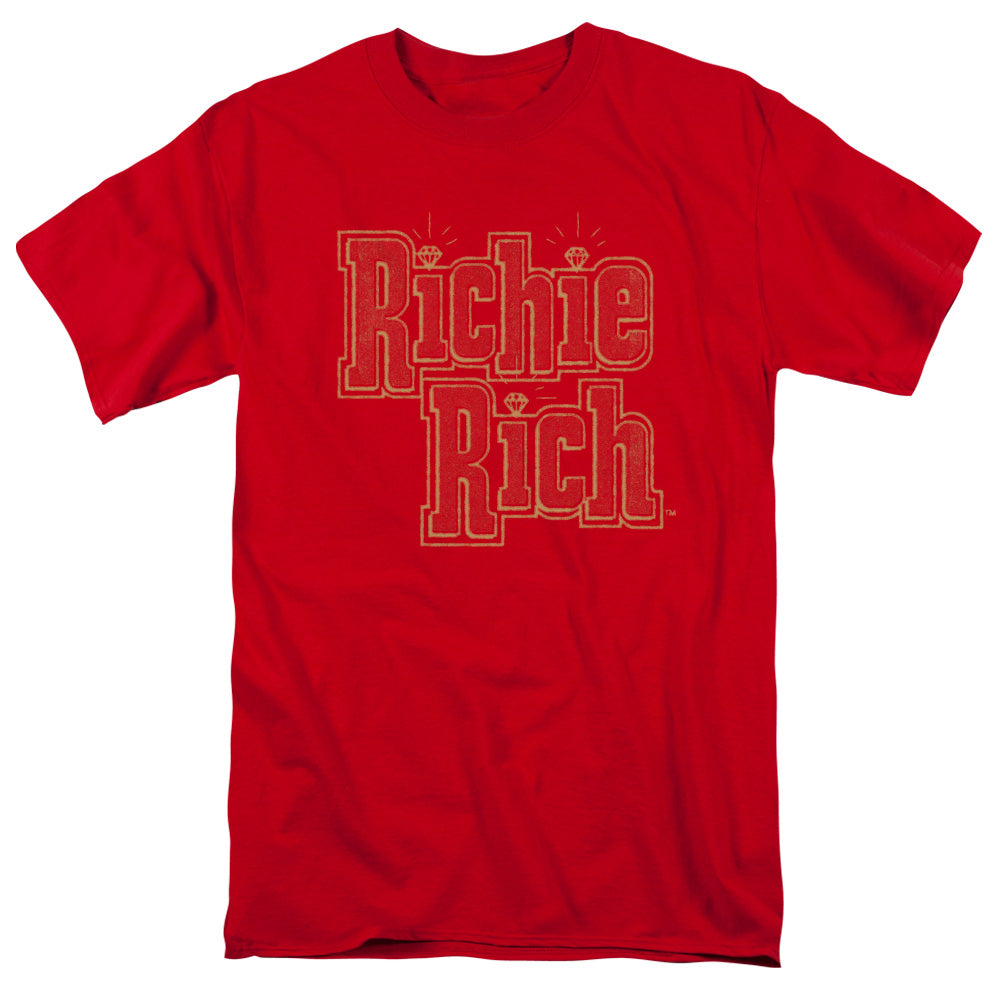 Richie Rich - Stacked - Short Sleeve Adult 18/1 - Red T-shirt