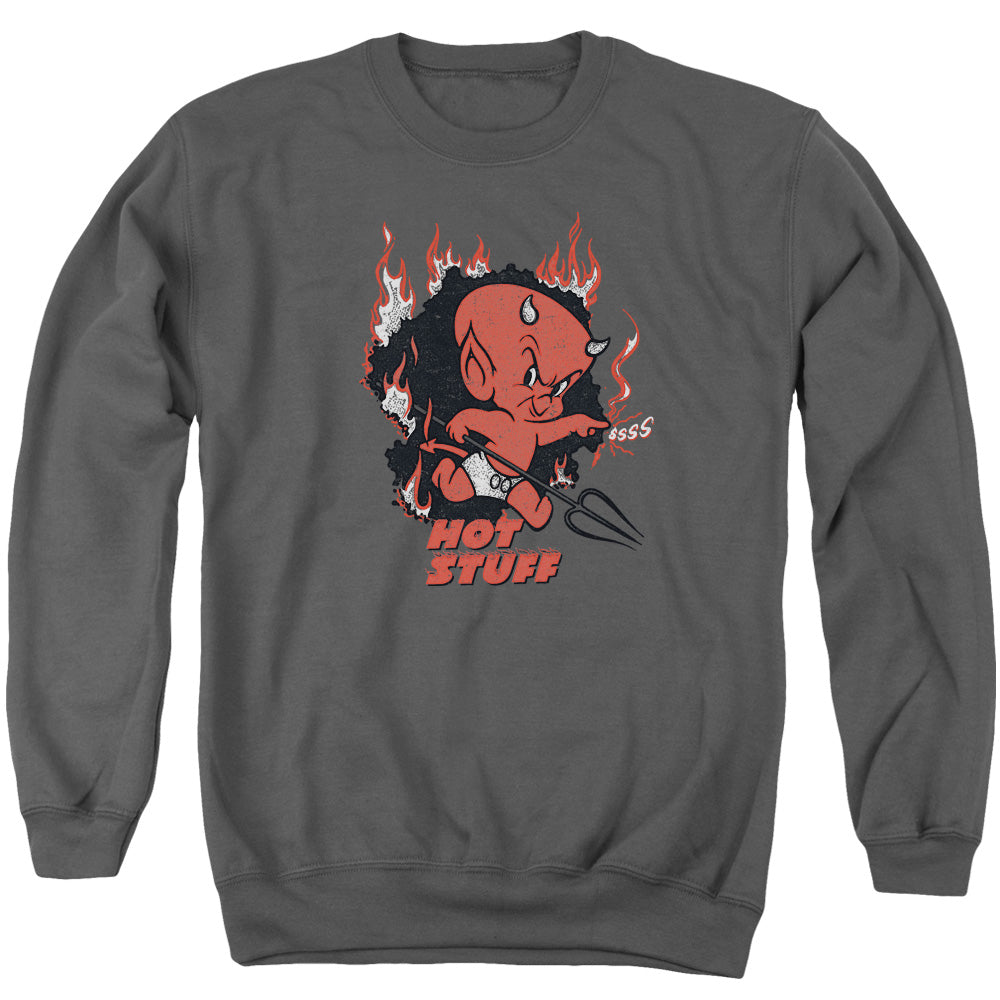 Hot Stuff - Singe - Adult Crewneck Sweatshirt - Charcoal