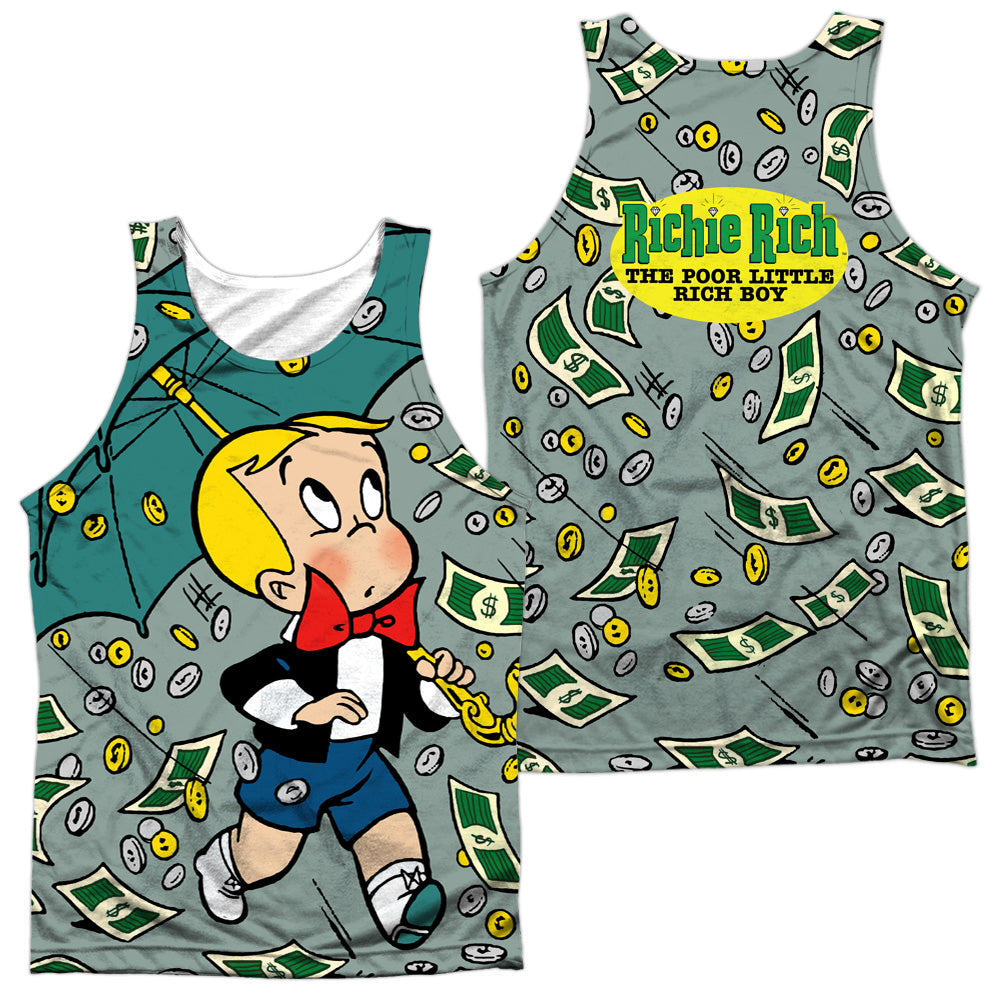 Richie Rich - Let It Rain (Front/back Print) - Adult 100% Poly Tank Top - White