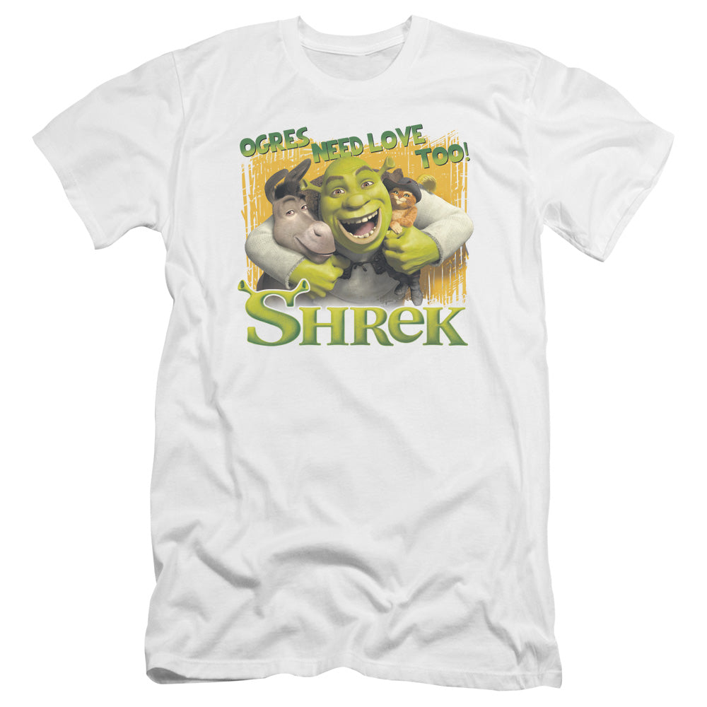 Shrek - Ogres Need Love-premuim Canvas Adult Slim Fit 30/1 - White