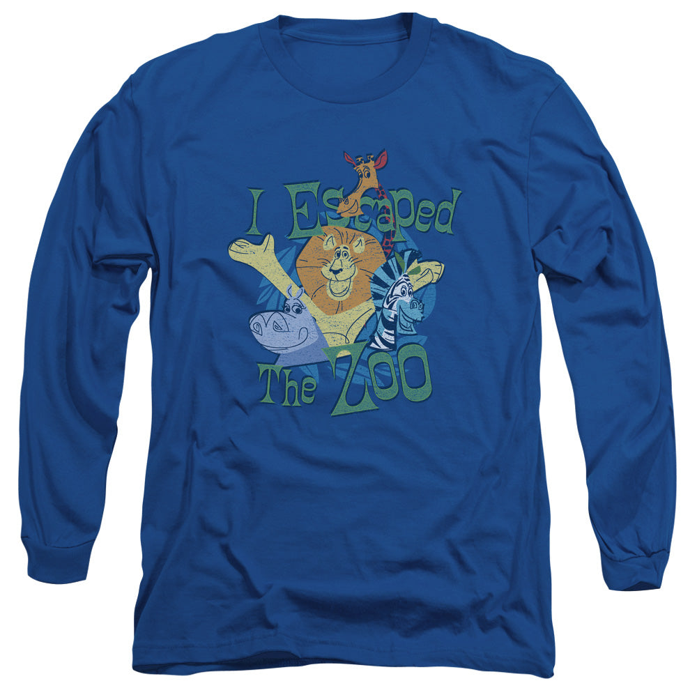 Madagascar - Escaped - Long Sleeve Adult 18/1 - Royal Blue T-shirt