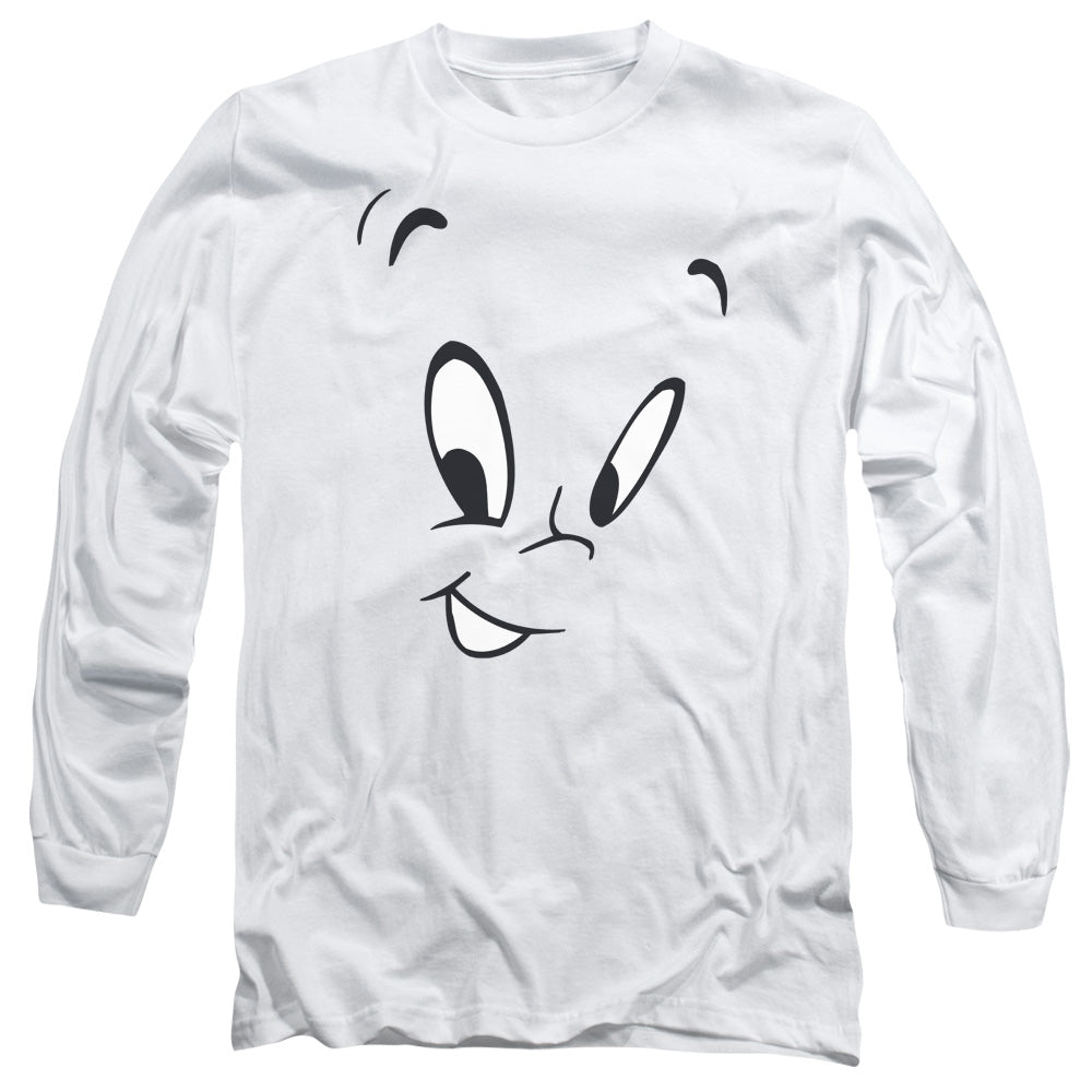 Casper - Face - Long Sleeve Adult 18/1 - White T-shirt