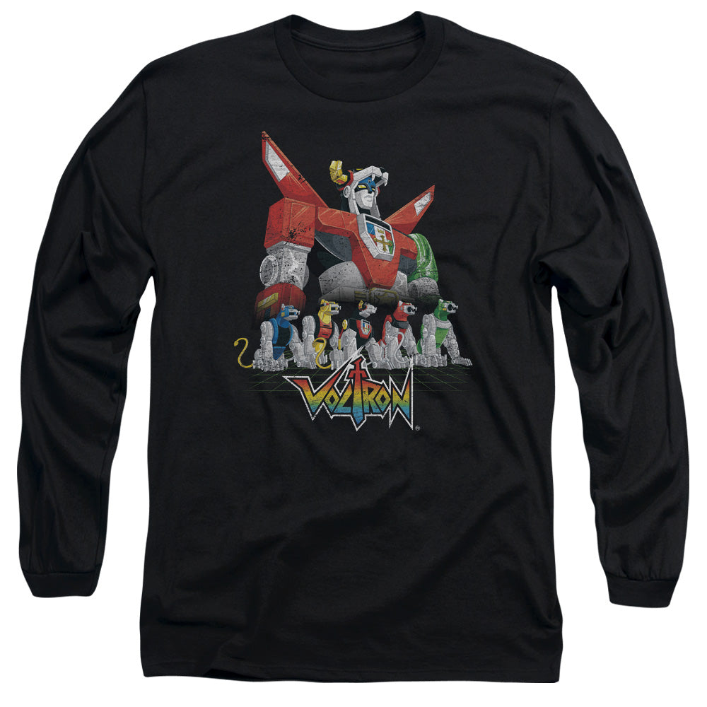 Voltron - Lions - Long Sleeve Adult 18/1 - Black T-shirt