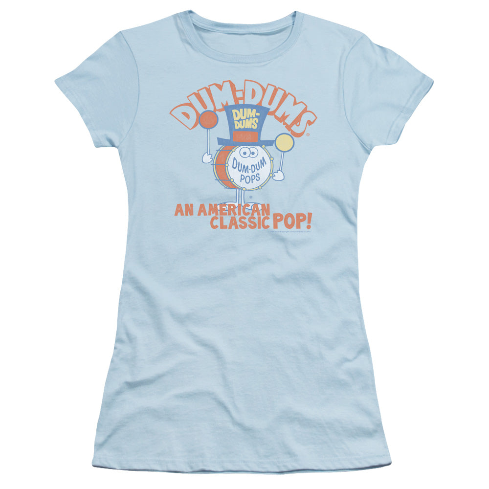 Dum Dums - Classic Pop - Short Sleeve Junior Sheer - Light Blue T-shirt