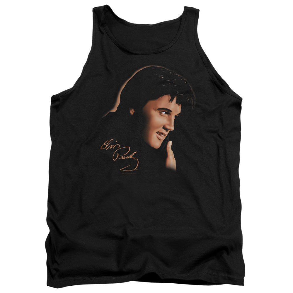 Elvis Presley Warm Portrait - Adult Tank - Black