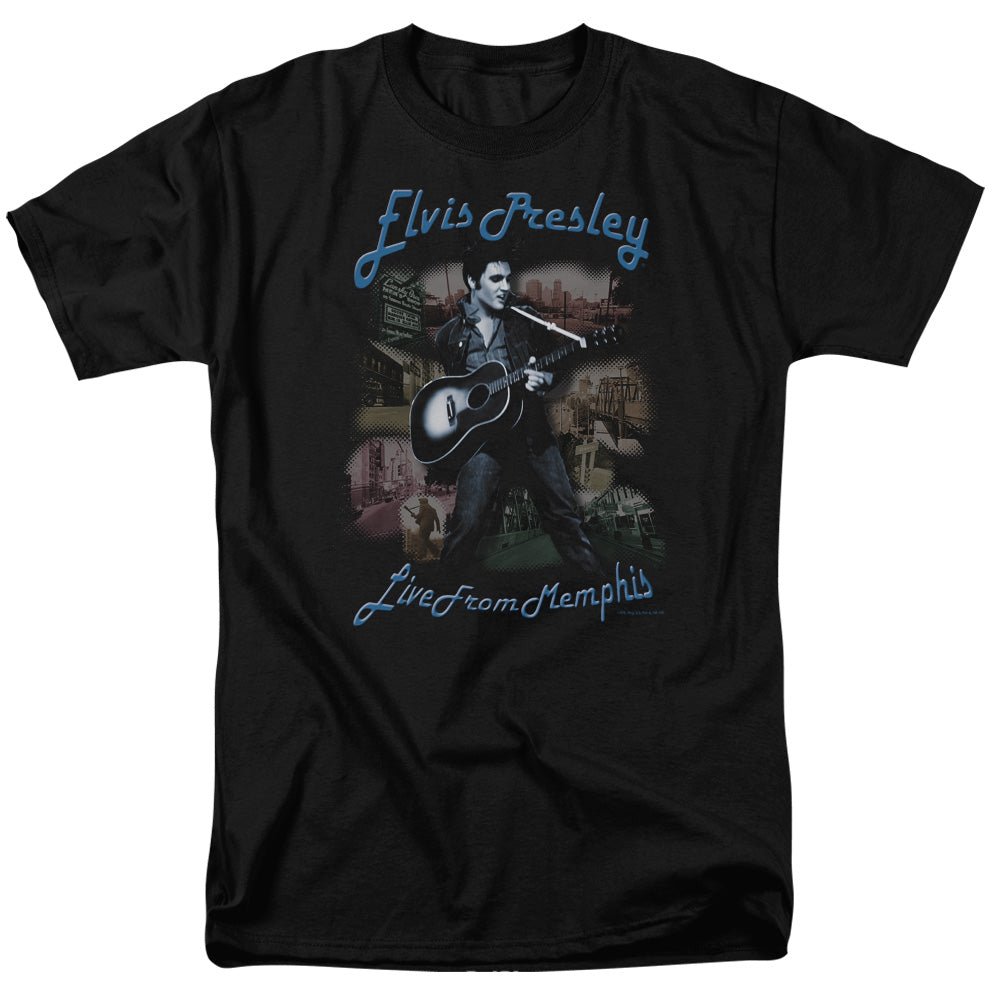 Elvis Presley - Memphis - Short Sleeve Adult 18/1 - Black T-shirt