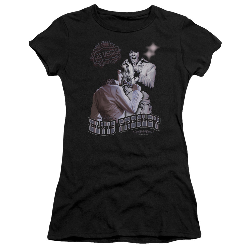 Elvis Presley - Violet Vegas - Short Sleeve Junior Sheer - Black T-shirt