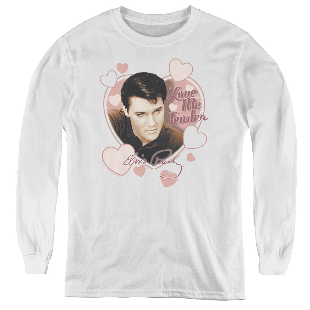 Elvis Presley - Love Me Tender - Youth Long Sleeve Tee - White