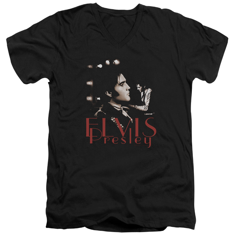 Elvis Presley - Memories - Short Sleeve Adult V-neck - Black T-shirt