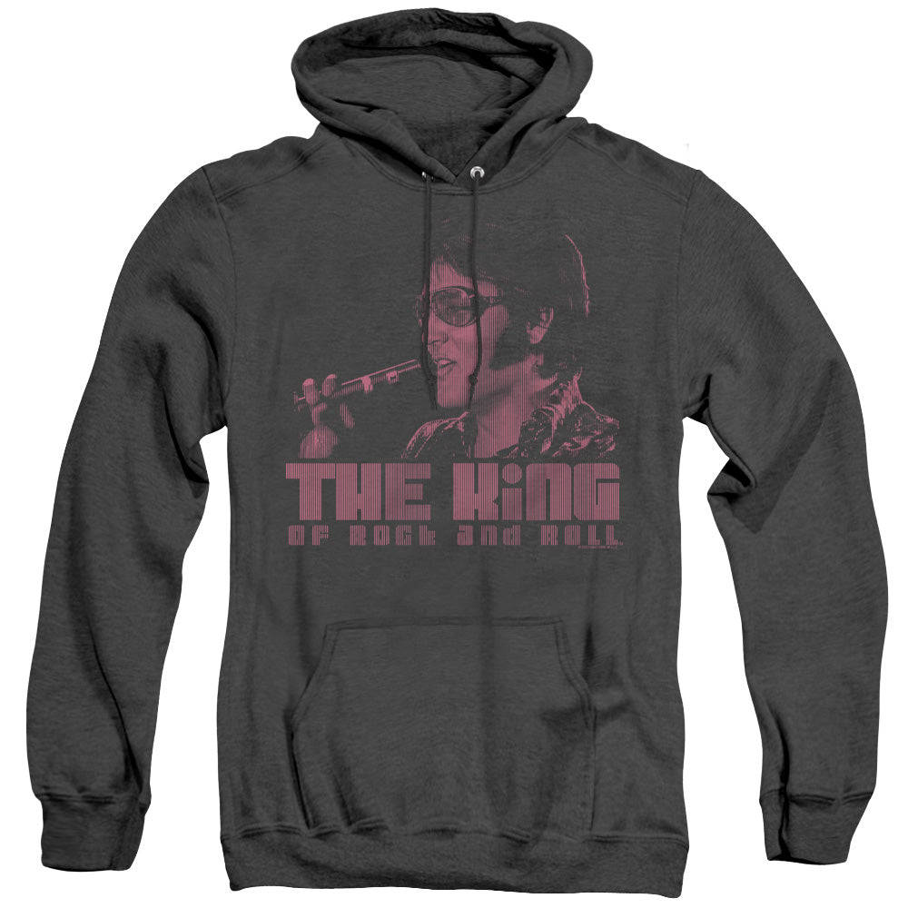 Elvis Presley - The King - Adult Heather Hoodie - Black