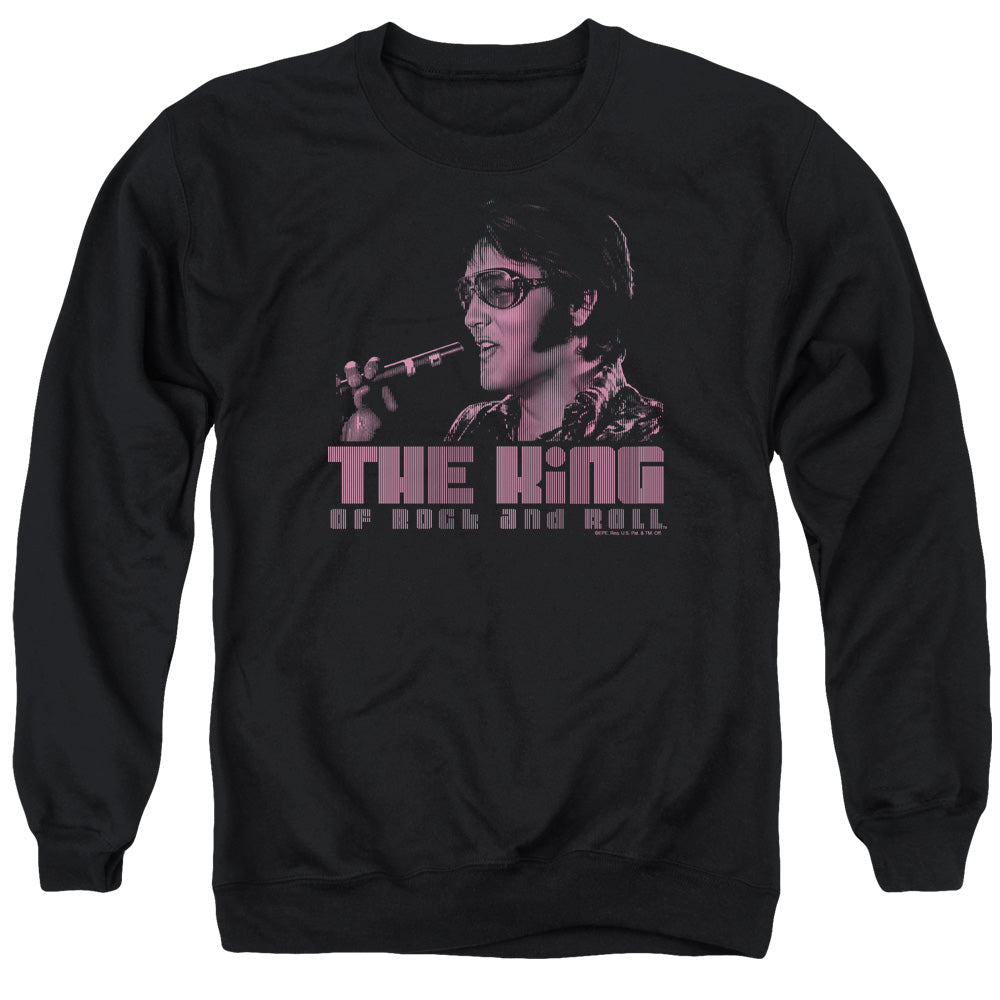 Elvis Presley - The King - Adult Crewneck Sweatshirt - Black