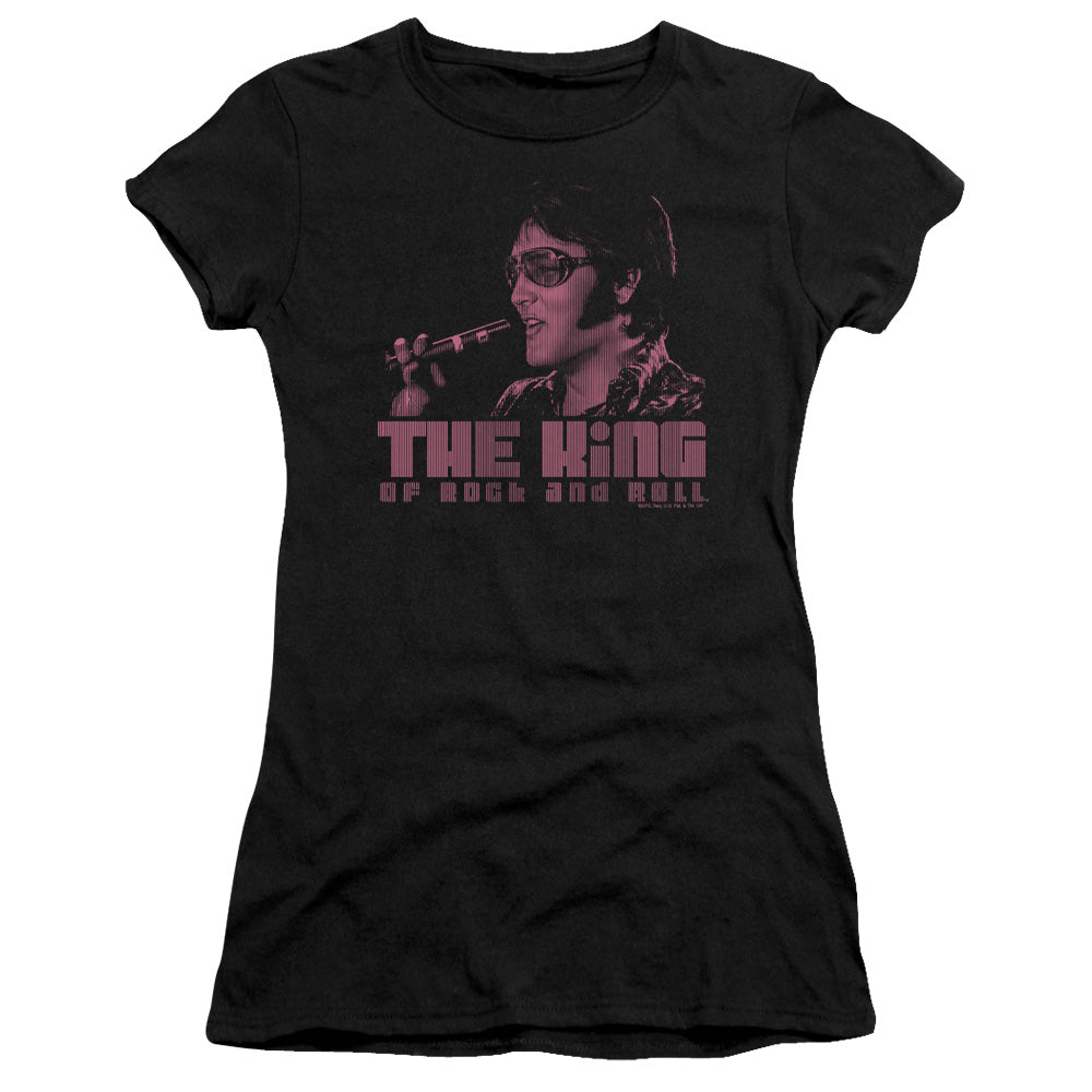 Elvis Presley - The King - Short Sleeve Junior Sheer - Black T-shirt