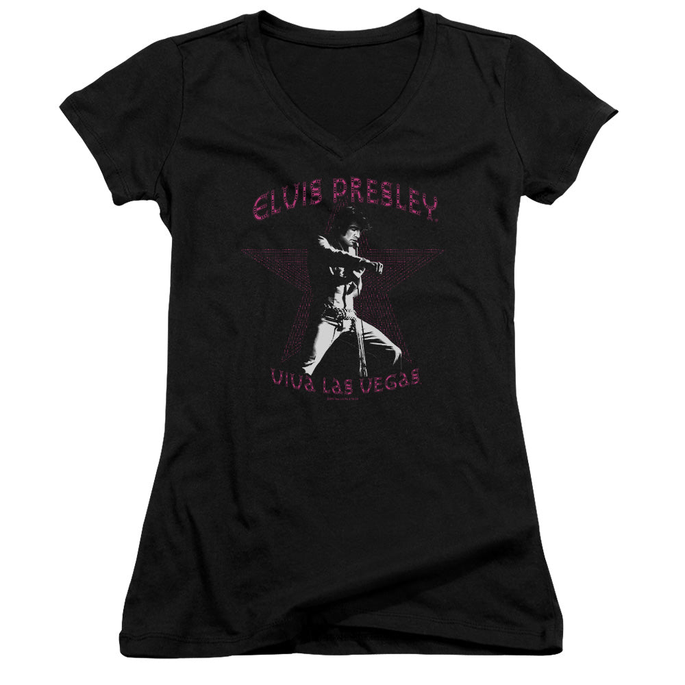 Elvis Presley - Viva Las Vegas Star - Junior V-neck - Black