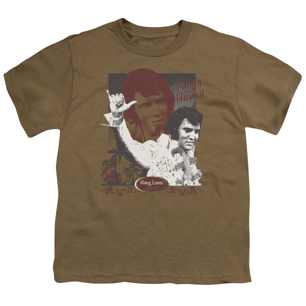 Elvis Presley - Aloha Hang Loose - Short Sleeve Youth 18/1 - Safari Green T-shirt