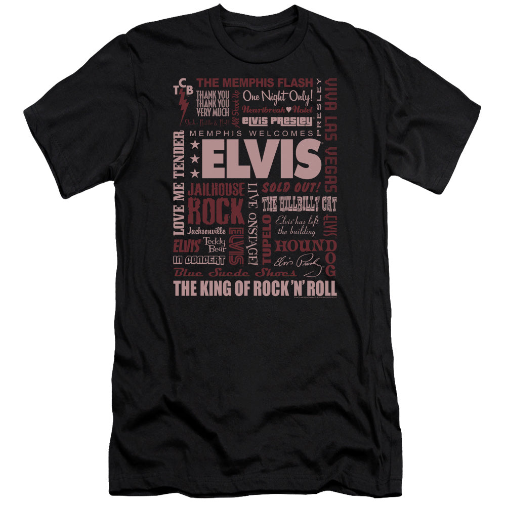 Elvis Presley - Whole Lotta Type-premuim Canvas Adult Slim Fit 30/1 - Black