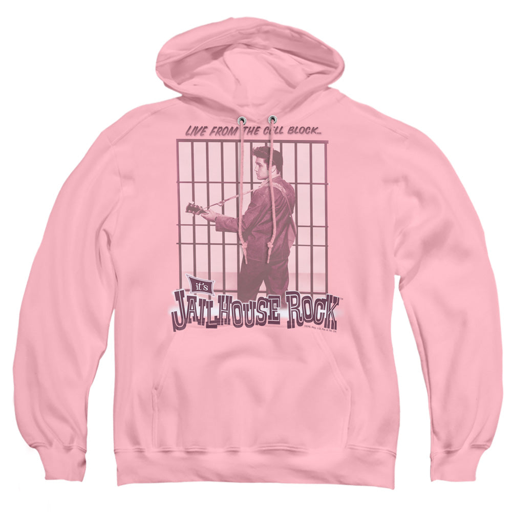 Elvis Presley - Cell Block Rock - Adult Pull-over Hoodie - Pink