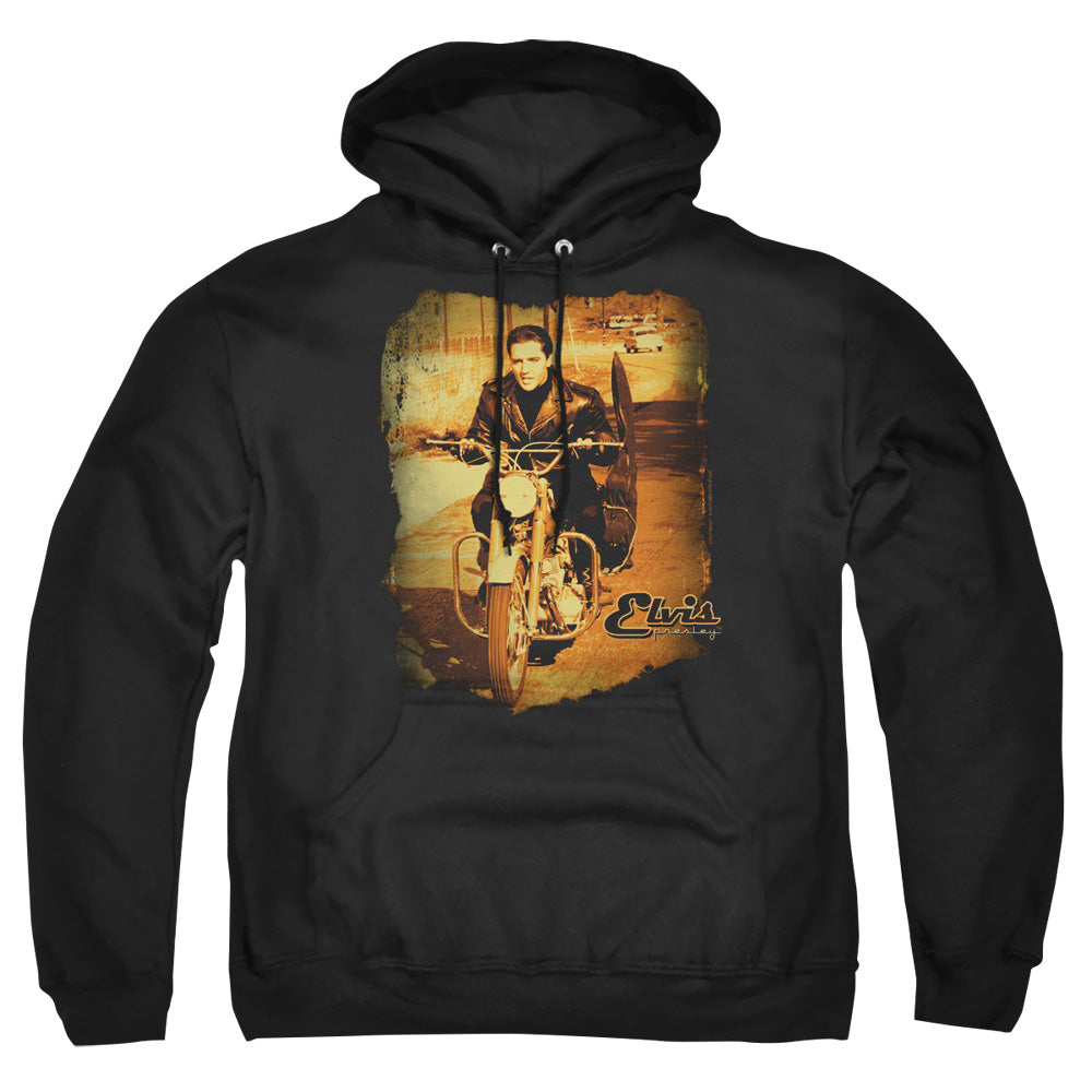 Elvis Presley - Hit The Road - Adult Pull-over Hoodie - Black