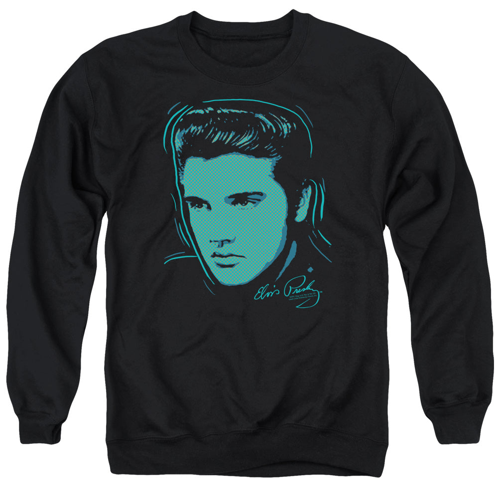 Elvis Presley - Young Dots - Adult Crewneck Sweatshirt - Black