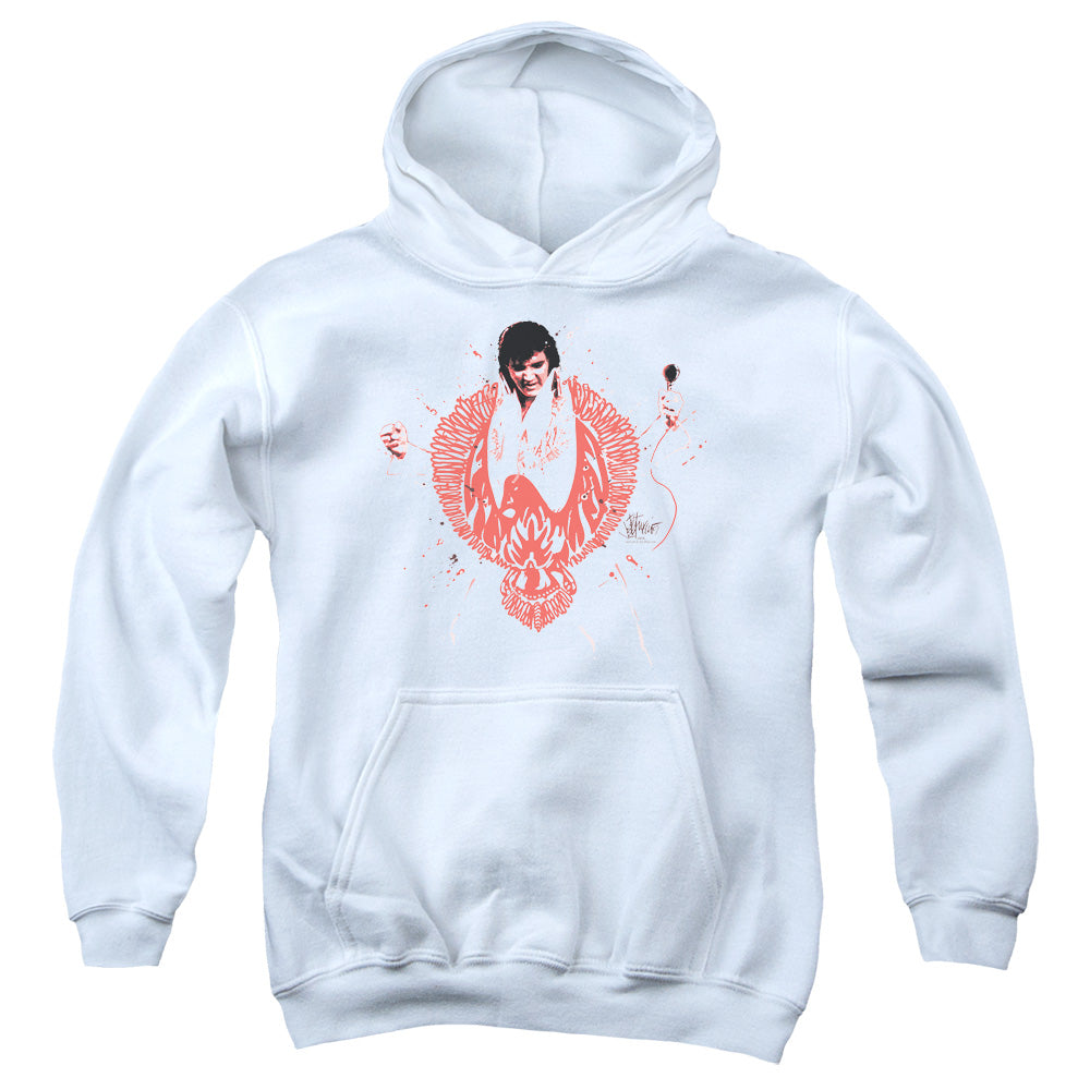 Elvis Presley - Red Pheonix - Youth Pull-over Hoodie - White