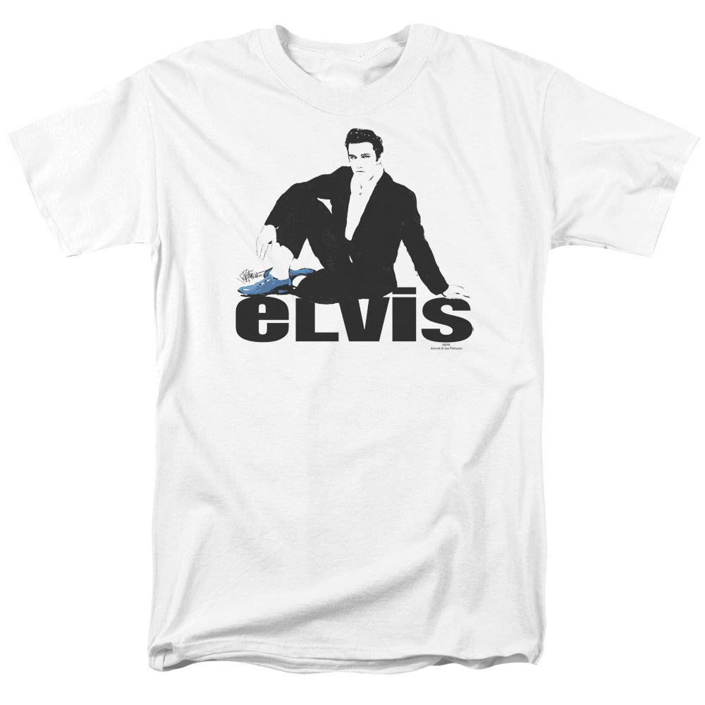 Elvis Presley - Blue Suede - Short Sleeve Adult 18/1 - White T-shirt