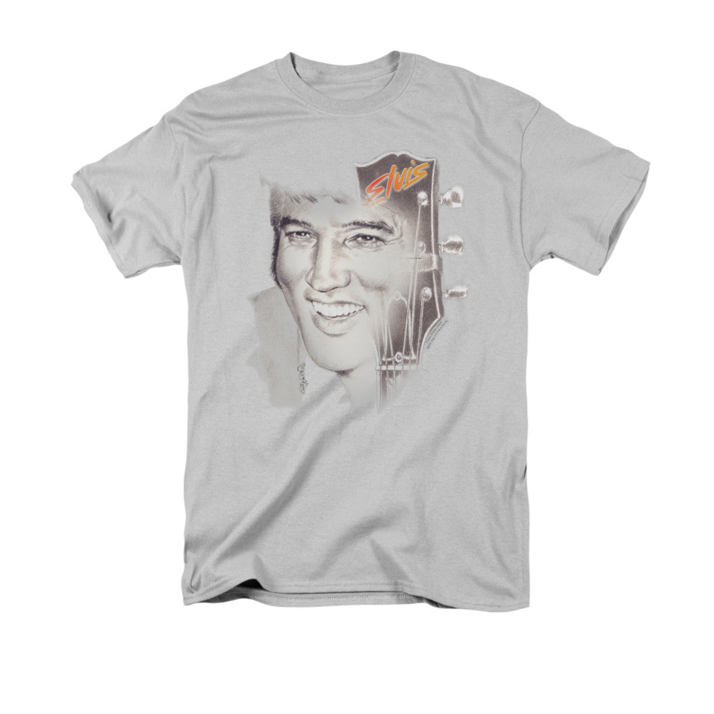 Elvis Presley - Smile 2 - Short Sleeve Adult 18/1 - Silver T-shirt