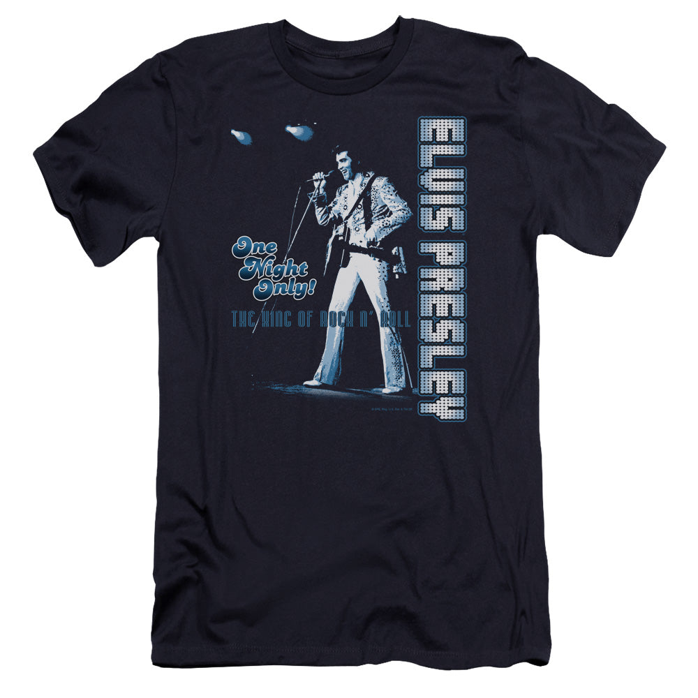 Elvis Presley - One Night Only-premuim Canvas Adult Slim Fit 30/1 - Navy