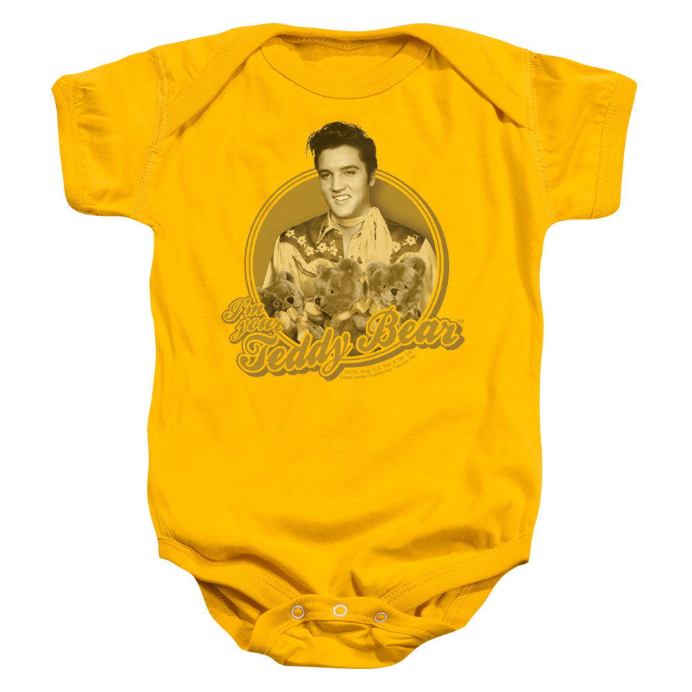 Elvis Presley Teddy Bear - Infant Snapsuit - Gold - Sm