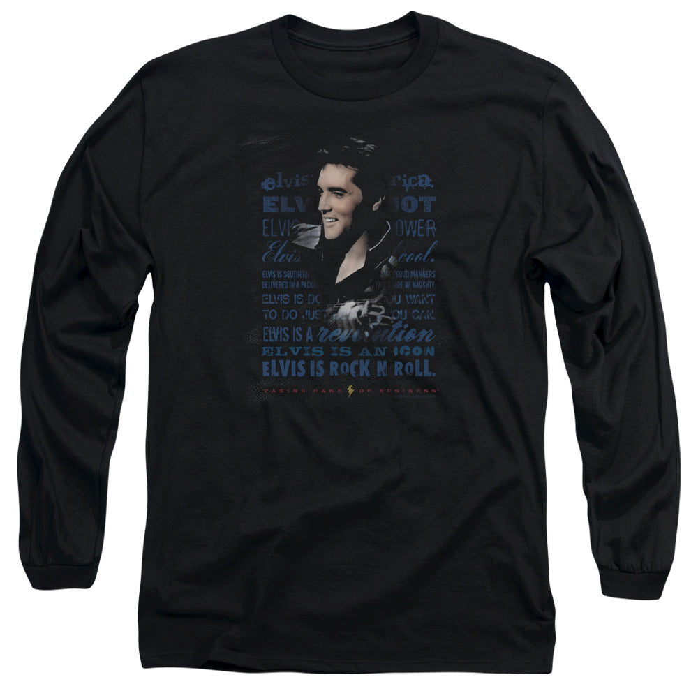 Elvis Presley - Icon - Long Sleeve Adult 18/1 - Black T-shirt