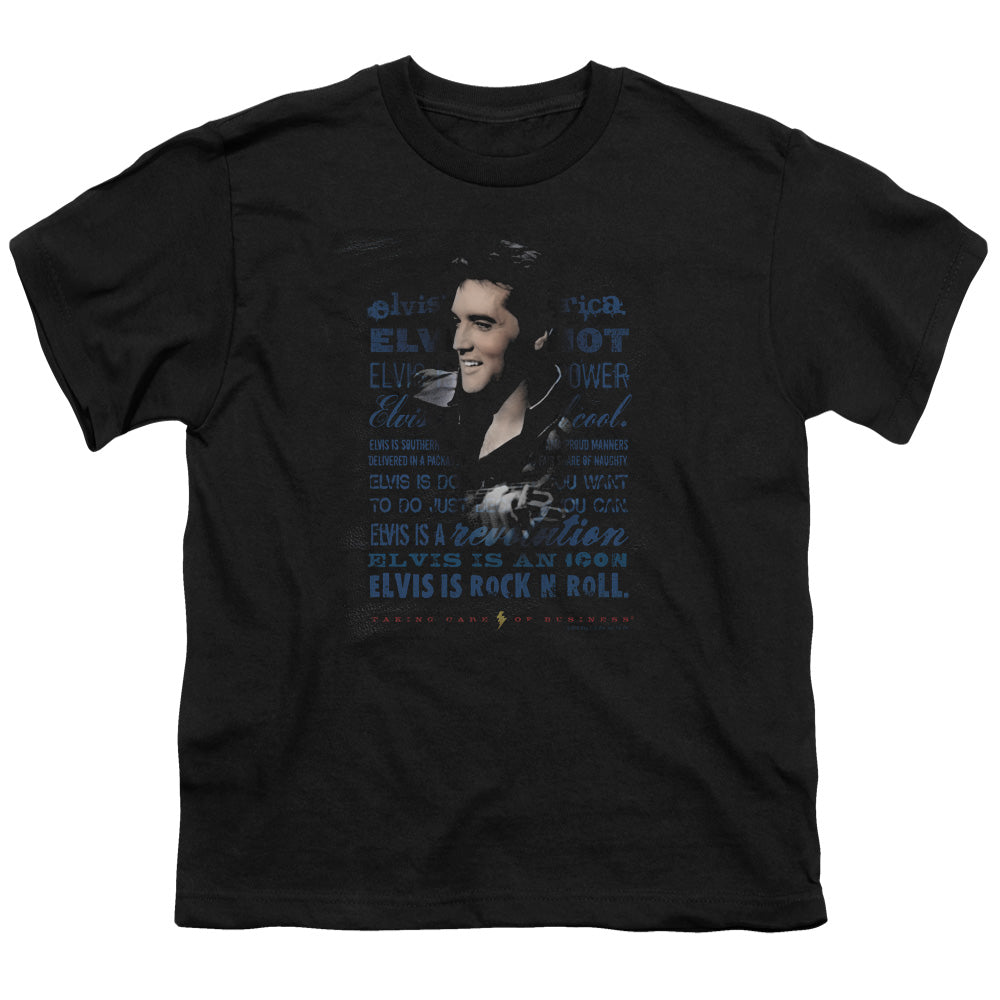 ELVIS PRESLEY ICON - S/S YOUTH 18/1 - BLACK T-Shirt