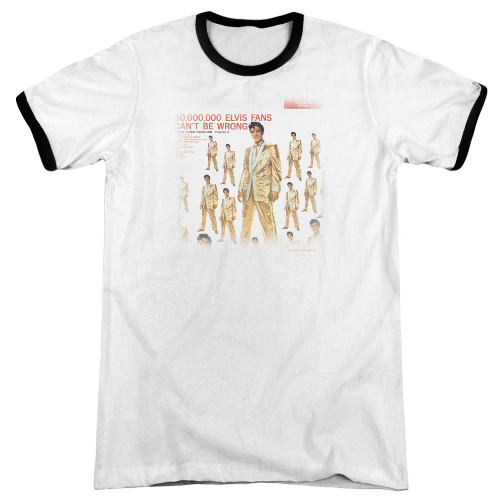 Elvis Presley - 50 Million Fans - Adult Ringer - White/black