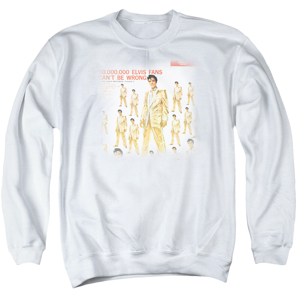 Elvis Presley - 50 Million Fans - Adult Crewneck Sweatshirt - White