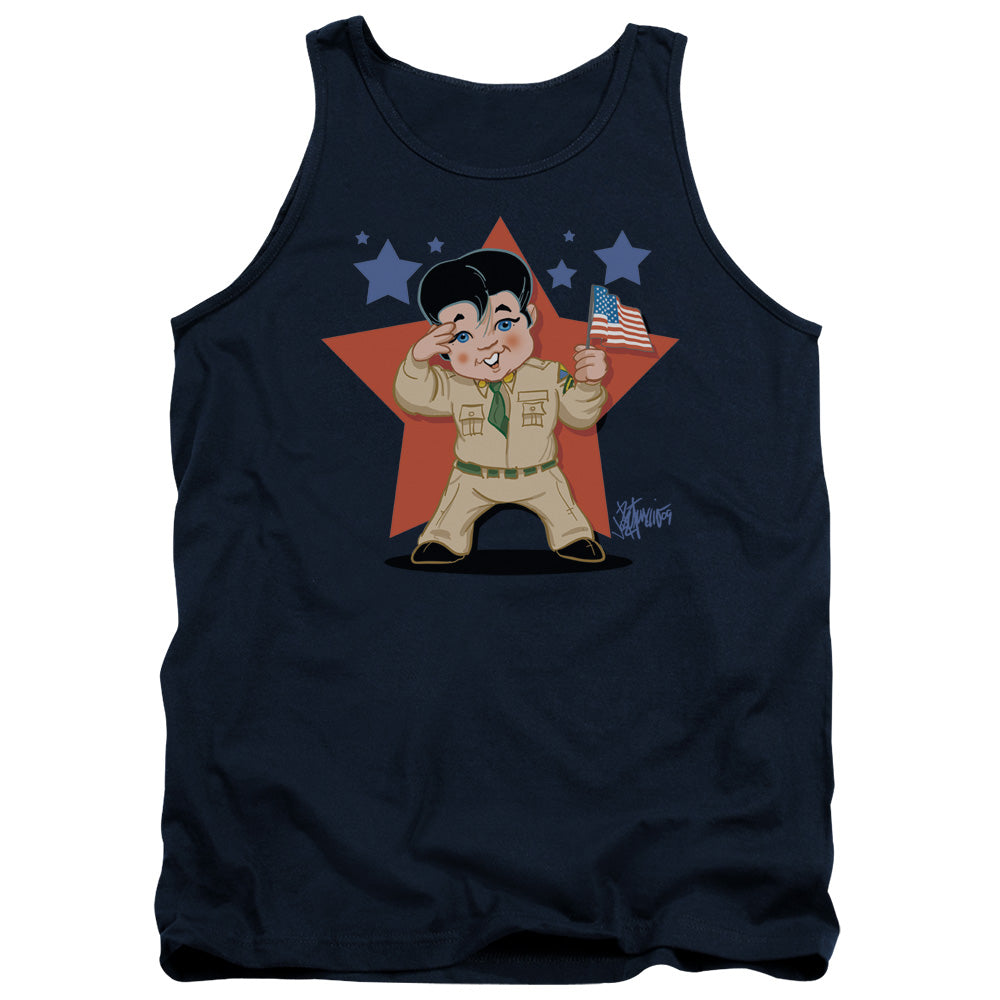 Elvis Presley - Lil G I - Adult Tank - Navy