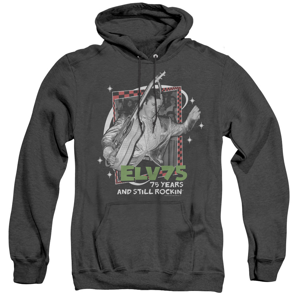 Elvis Presley Still Rockin - Adult Heather Hoodie - Black