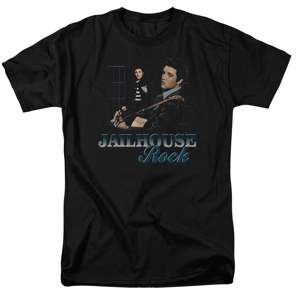 Elvis Presley - Jailhouse Rock - Short Sleeve Adult 18/1 - Black T-shirt