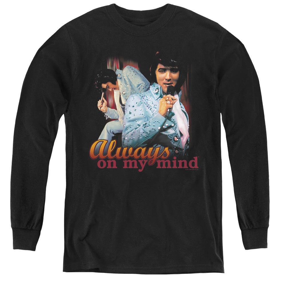 Elvis Presley Always On My Mind - Youth Long Sleeve Tee - Black