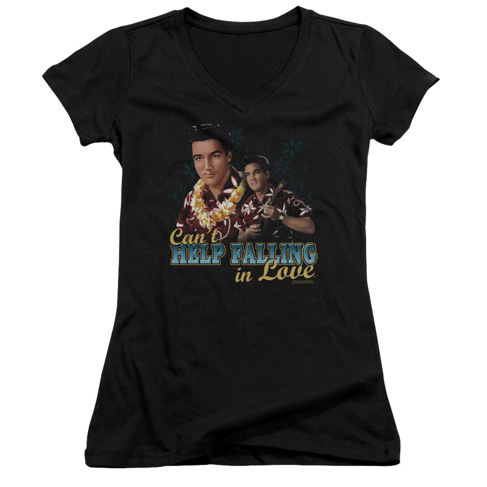 Elvis Presley Cant Help Falling - Junior V-neck - Black