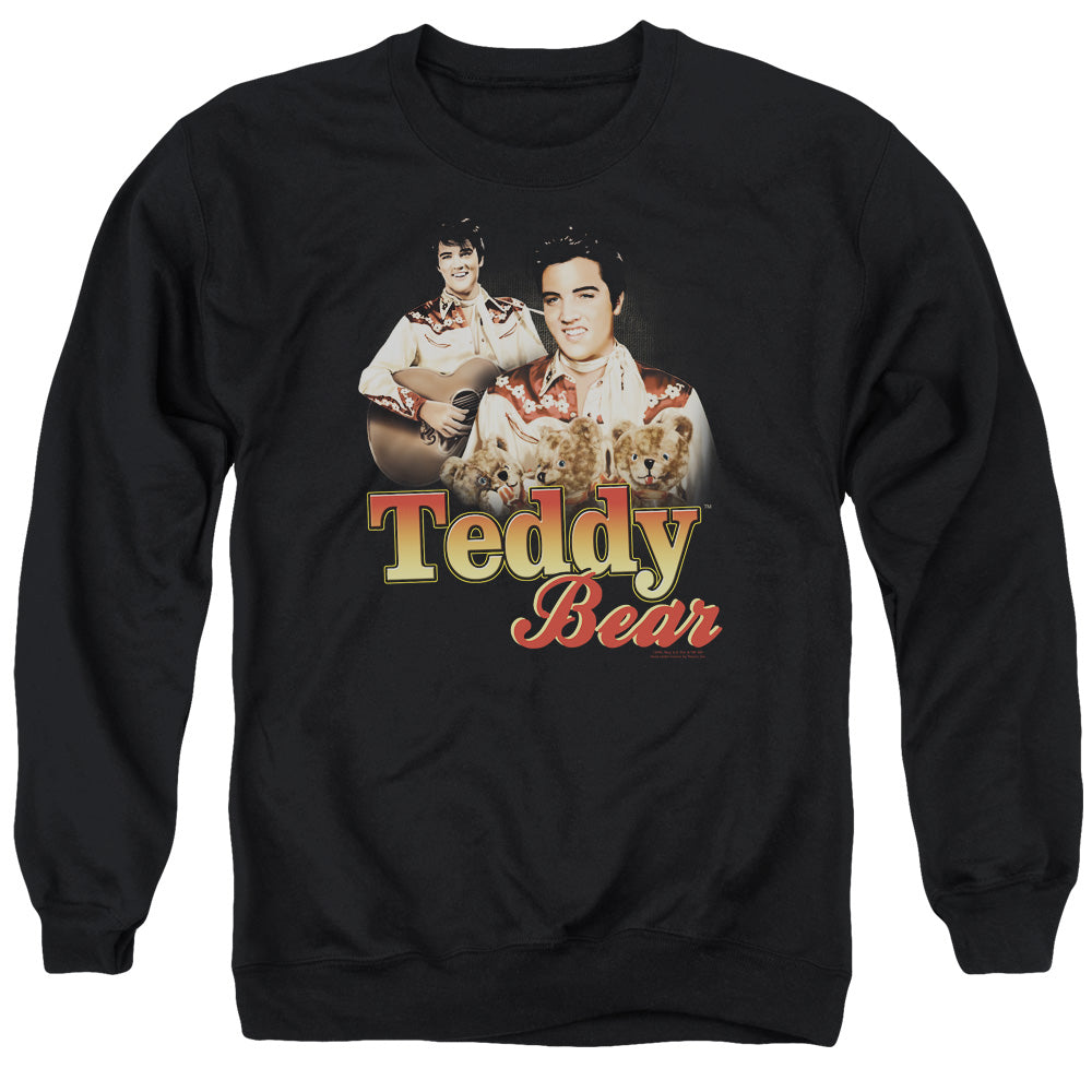 Elvis Presley - Teddy Bear - Adult Crewneck Sweatshirt - Black