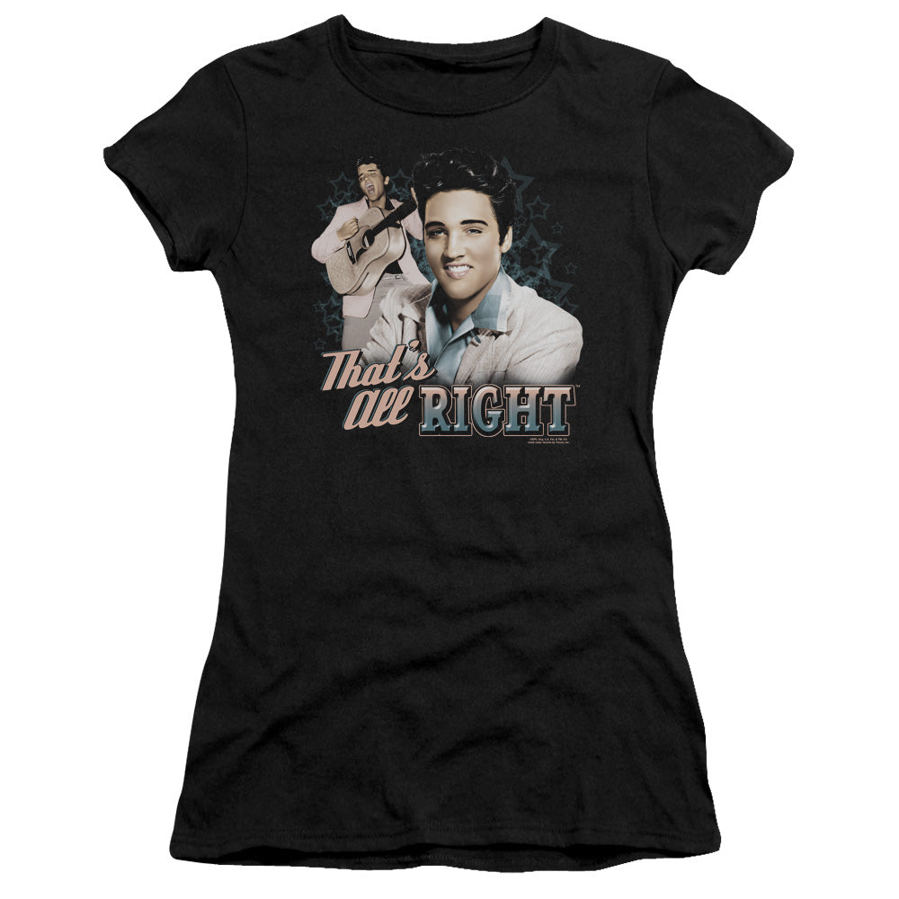 Elvis Presley - Thats All Right - Short Sleeve Junior Sheer - Black T-shirt